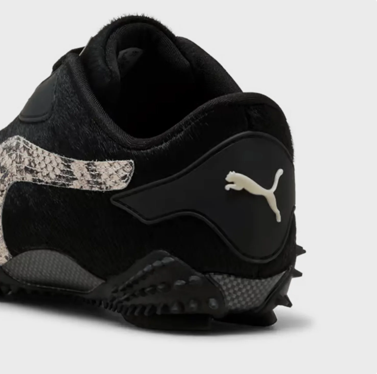 PUMA Black Low-Top Sneakers with Snakeskin-Print Detailing