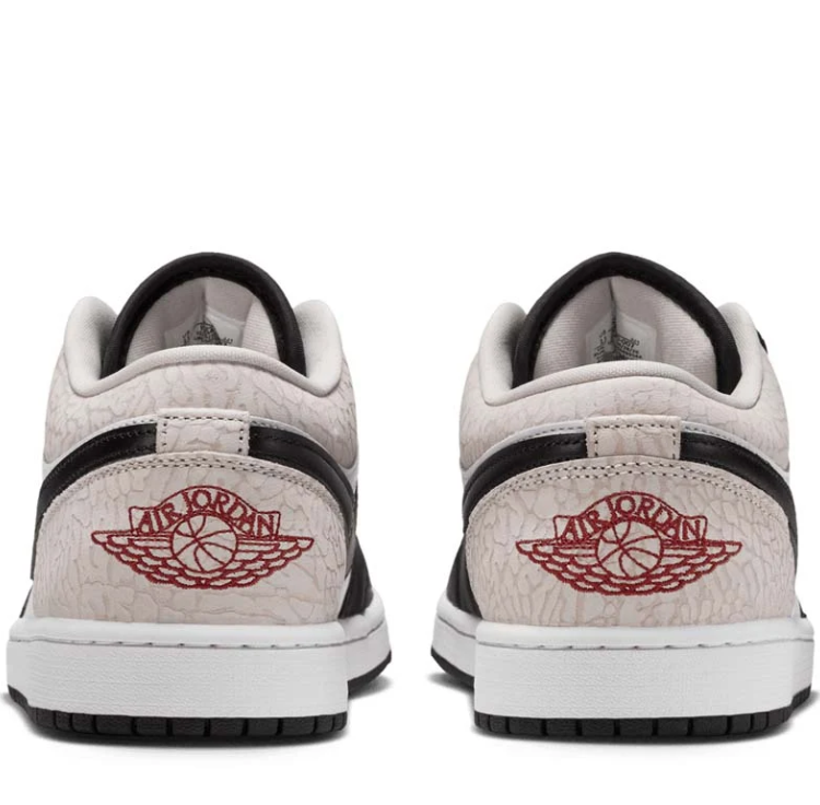Air Jordan Low-Top Sneakers – Black, White & Cream Textured Heel