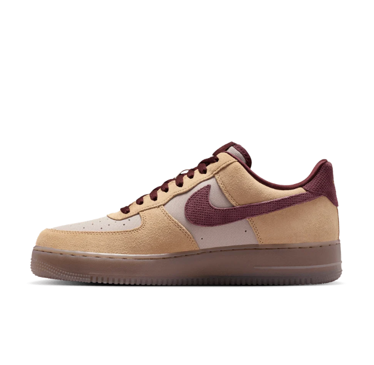 Nike Air Force 1 Low Sneakers – Tan & Burgundy