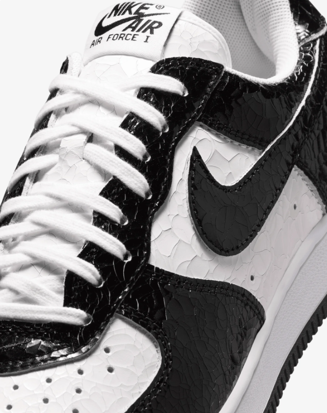 Nike Air Force 1 Low Sneakers – Black & White Textured Finish