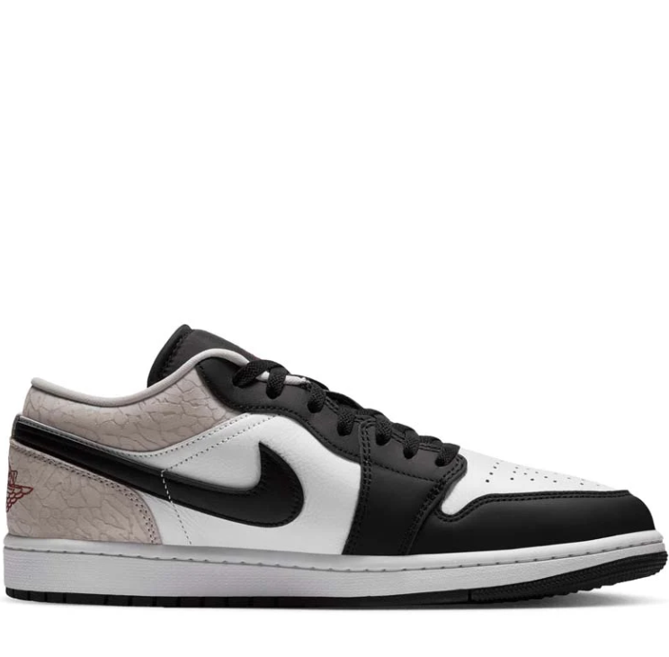 Air Jordan Low-Top Sneakers – Black, White & Cream Textured Heel