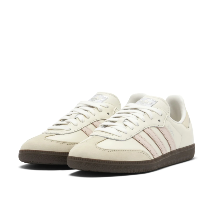 adidas Samba Sneakers – Cream & Pale Pink with Dark Brown Sole