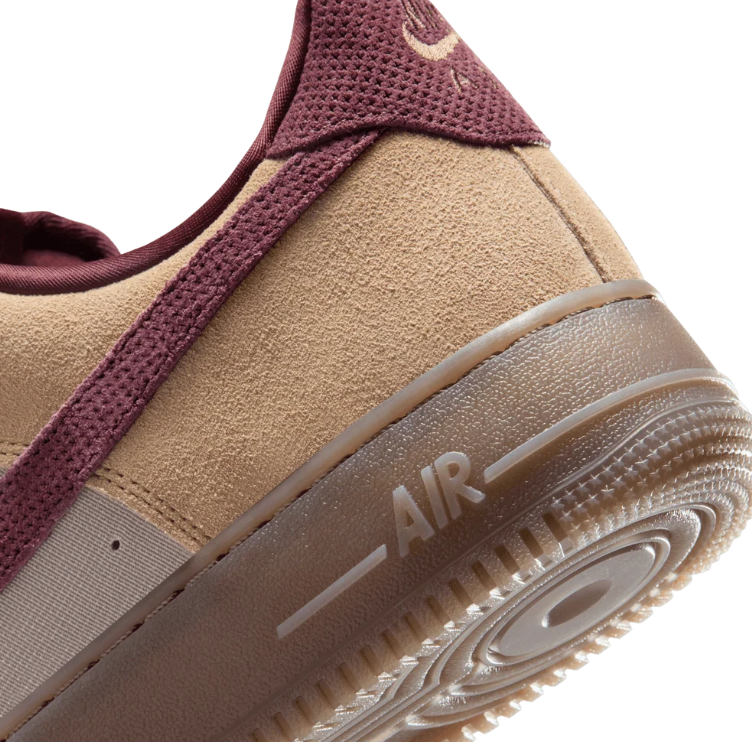 Nike Air Force 1 Low Sneakers – Tan & Burgundy