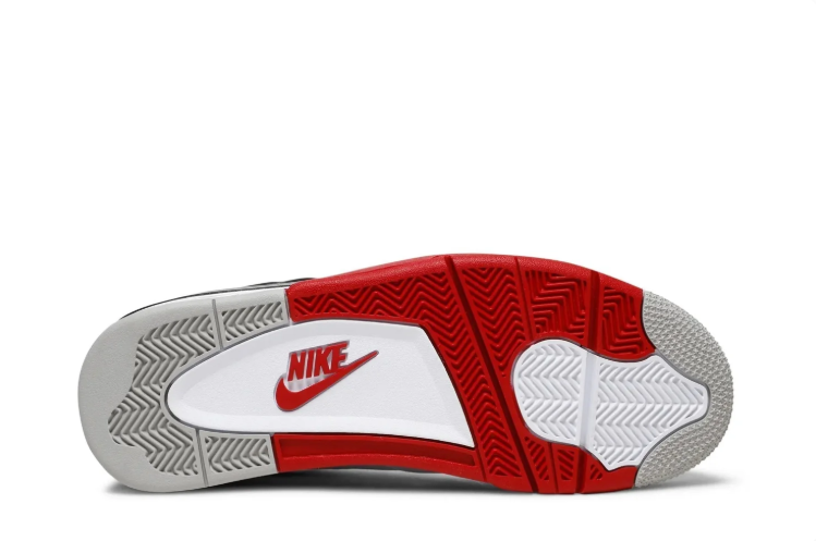 Air Jordan 4 Sneakers – White, Red & Black