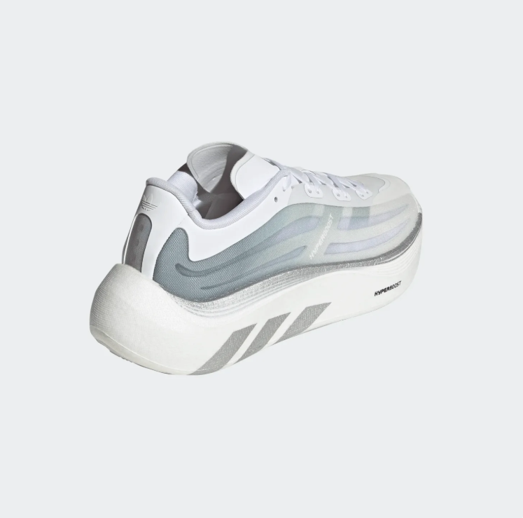 adidas Hyperboost Sneakers – White & Gray with Sculpted Sole