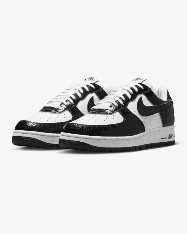 Nike Air Force 1 Low Sneakers – Black & White Textured Finish