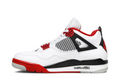 Air Jordan 4 Sneakers – White, Red & Black