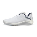 PUMA White Lace-Up Shoes with Dark Accents & Blue Studded Outsole