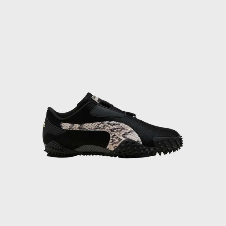 PUMA Black Low-Top Sneakers with Snakeskin-Print Detailing
