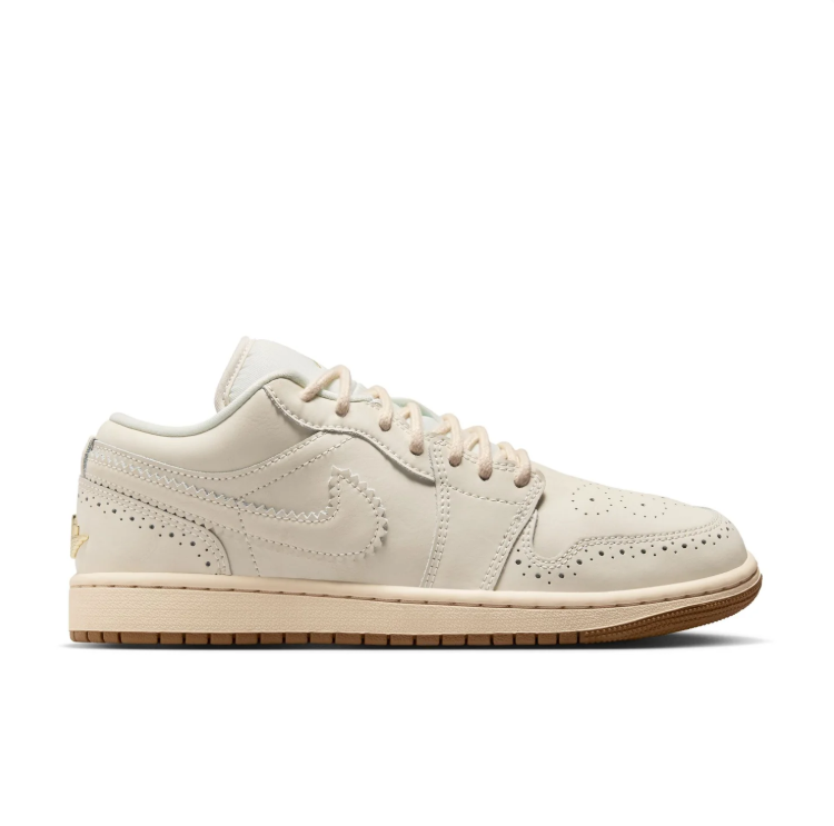 Air Jordan Low-Top Sneakers – Cream with Brogue Detailing & Gum Sole