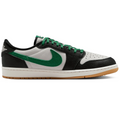 Air Jordan Low-Top Sneakers – Black, White & Green with Gum Sole