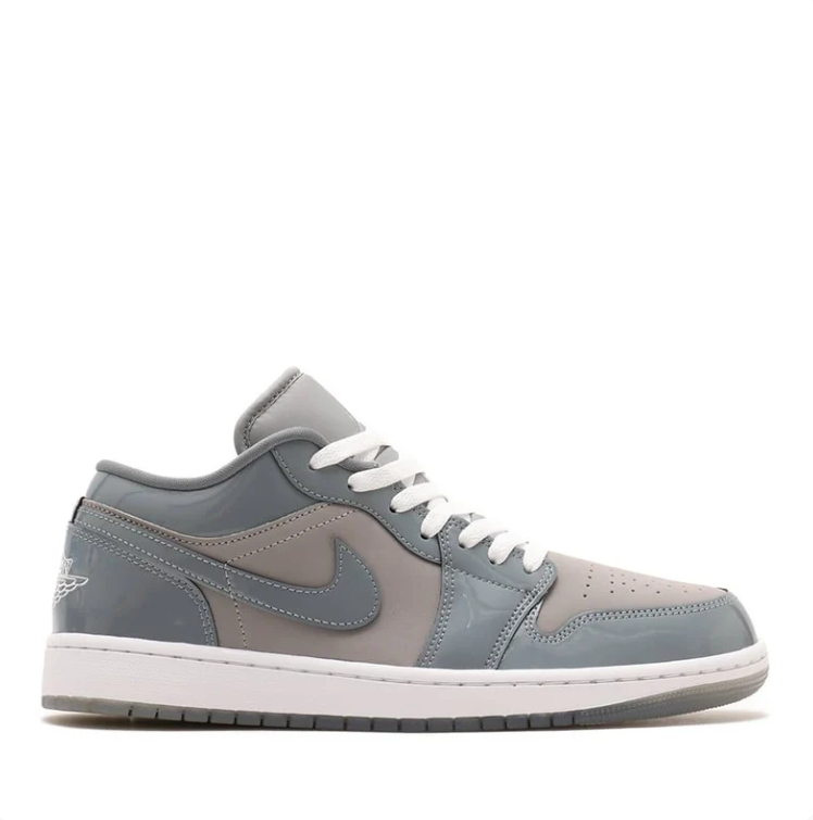 Air Jordan 1 Low Sneakers – Gray & Taupe with White Laces