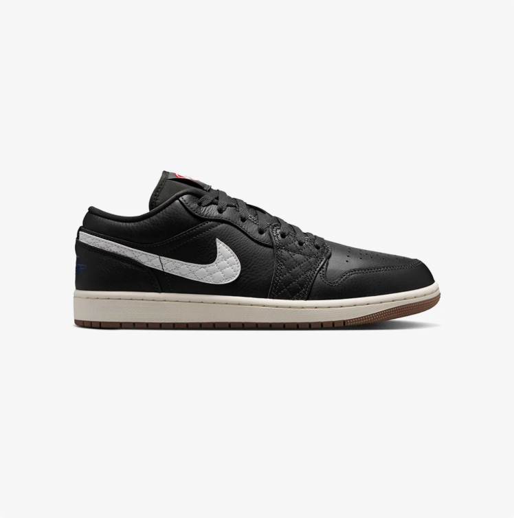 Air Jordan 1 Low Sneakers – Black & White with Gum Sole