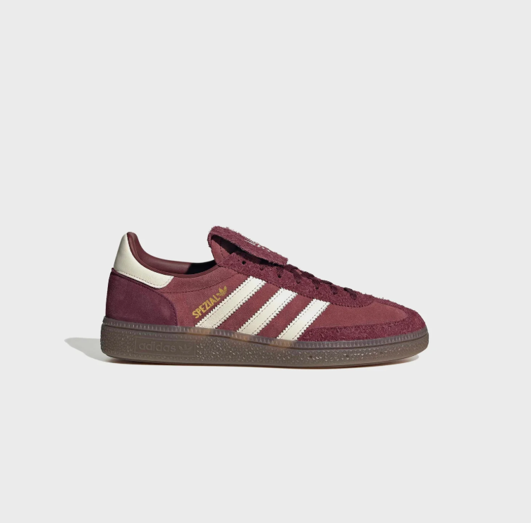 adidas Spezial Sneakers – Burgundy & Cream with Fold-Over Tongue