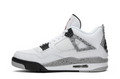 Air Jordan 4 Sneakers – White with Speckled Gray & Black Accents