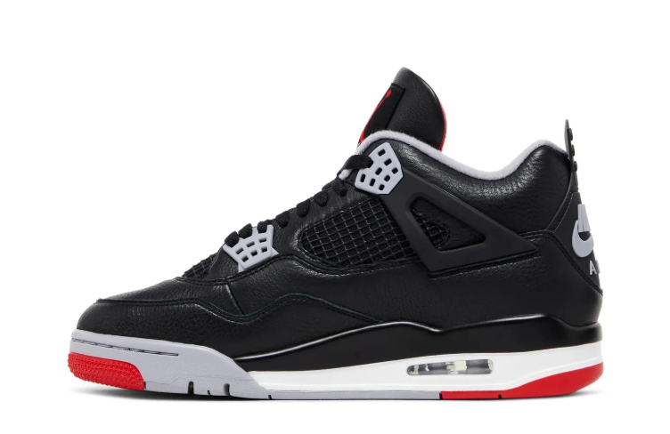 Air Jordan 4 Sneakers – Black, Gray & Red