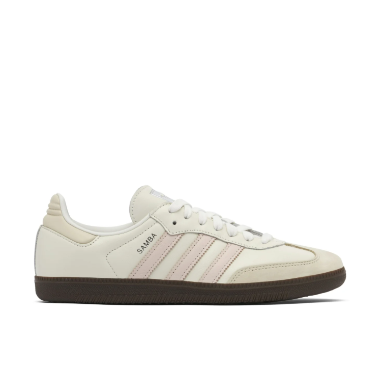 adidas Samba Sneakers – Cream & Pale Pink with Dark Brown Sole