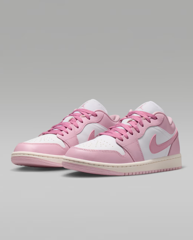 Air Jordan 1 Low Sneakers – Pink & White with Cream Midsole