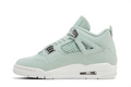 Air Jordan 4 Sneakers – Pale Mint & White with Metallic Silver Accents