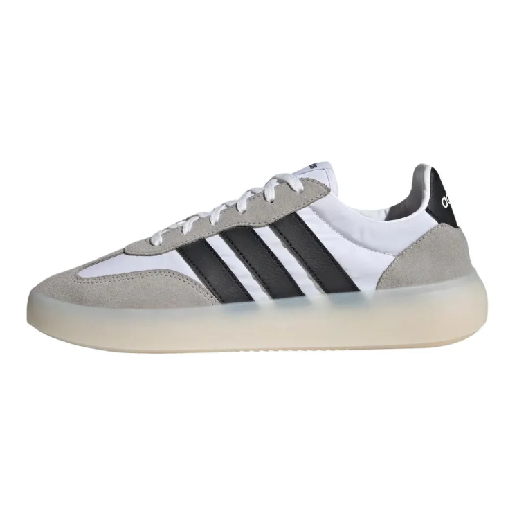 adidas Low-Top Sneakers – White & Light Gray with Black Stripes