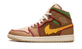 Air Jordan High-Top Sneakers – Brown & Tan with Yellow