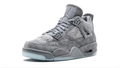 Air Jordan 4 Sneakers – Gray with Textured Pattern & Icy Blue Sole