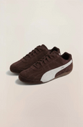 PUMA Slim Low-Top Sneakers – Dark Brown & White
