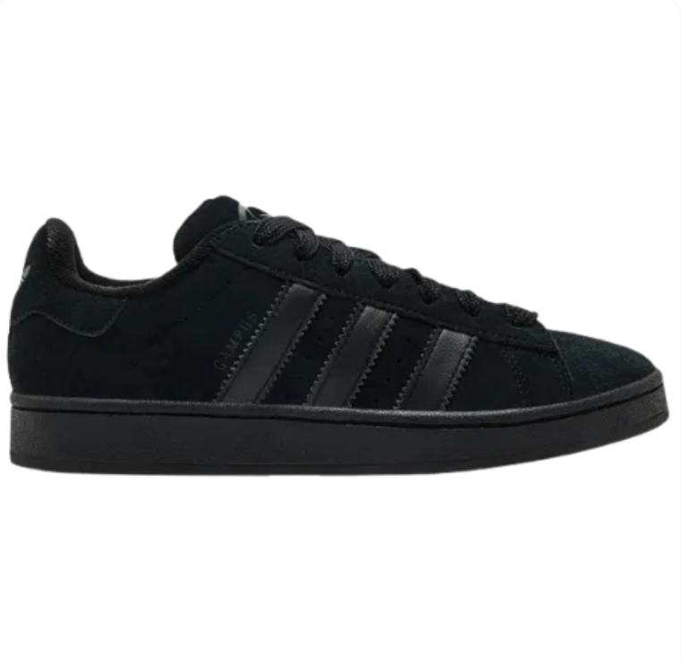 adidas Low-Top Sneakers – All Black with Tonal Stripes