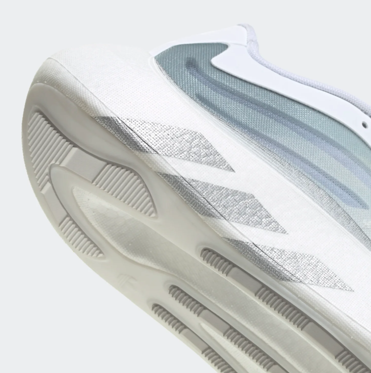adidas Hyperboost Sneakers – White & Gray with Sculpted Sole