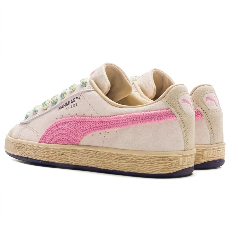 PUMA Low-Top Sneakers – Cream & Pink with Mint Patterned Laces