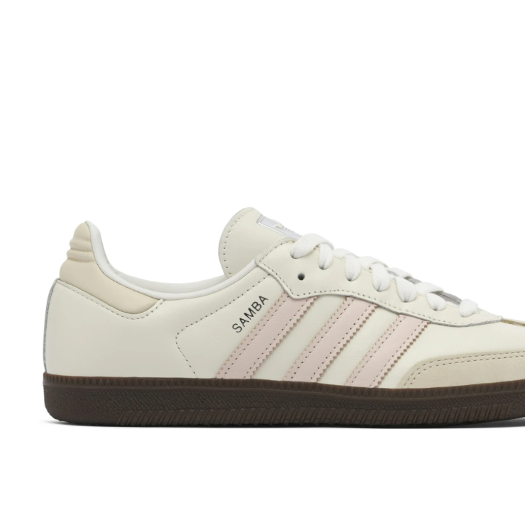 adidas Samba Sneakers – Cream & Pale Pink with Dark Brown Sole