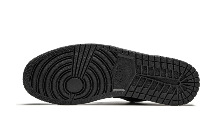 Air Jordan 1 Low Sneakers – All Black with Textured Overlays