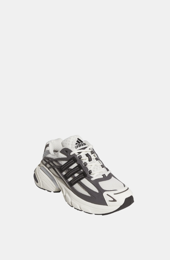adidas Chunky Mesh Sneakers – White & Charcoal with Silver Accents