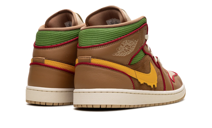 Air Jordan High-Top Sneakers – Brown & Tan with Yellow