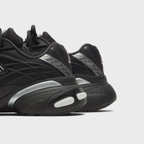 adidas Chunky Mesh Sneakers – Black & Silver with Sculpted Sole