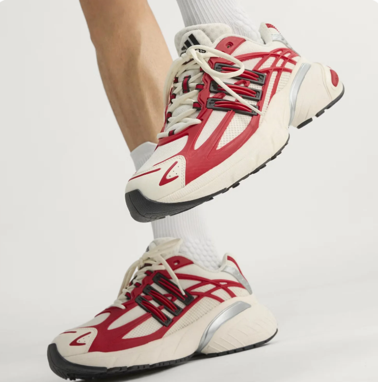 adidas Chunky Sneakers – White & Red with Silver Accents