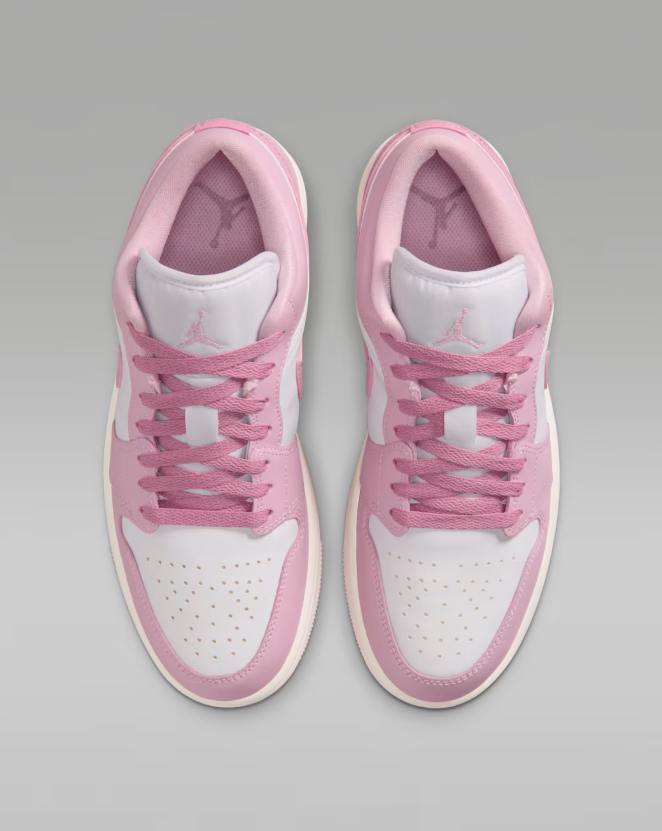 Air Jordan 1 Low Sneakers – Pink & White with Cream Midsole