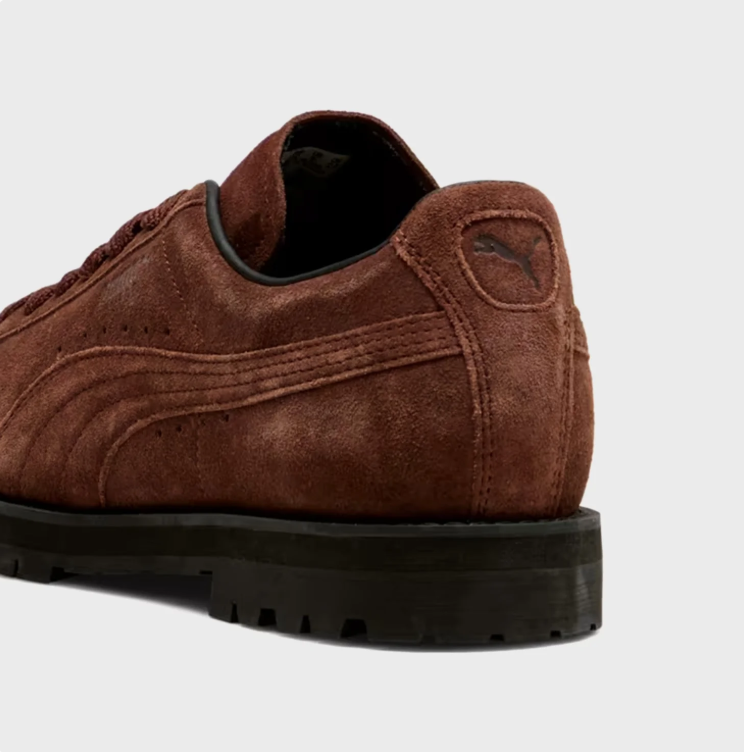 PUMA Rust Brown Lace-Up Sneakers with Chunky Black Sole