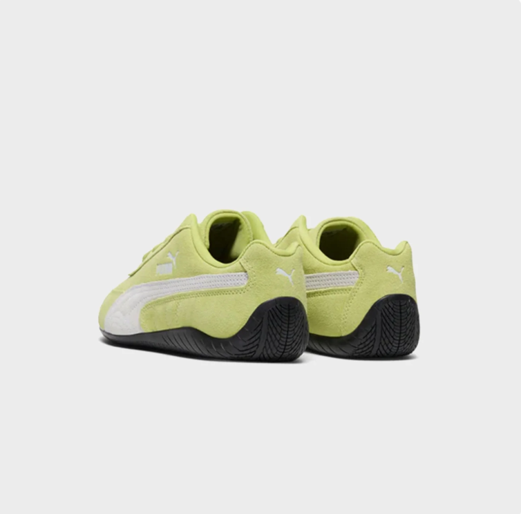 PUMA Slim Low-Top Sneakers – Lime Green & White with Black Sole
