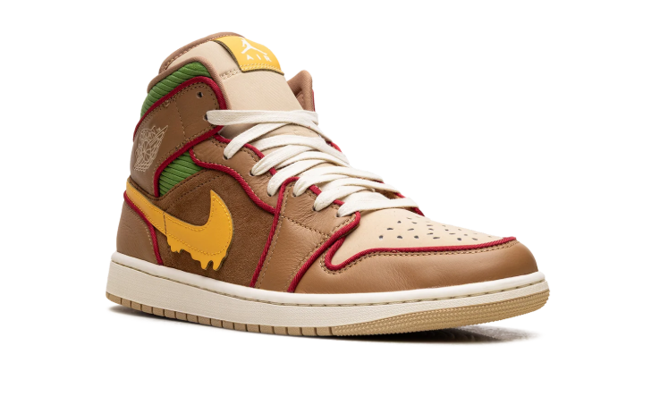 Air Jordan High-Top Sneakers – Brown & Tan with Yellow