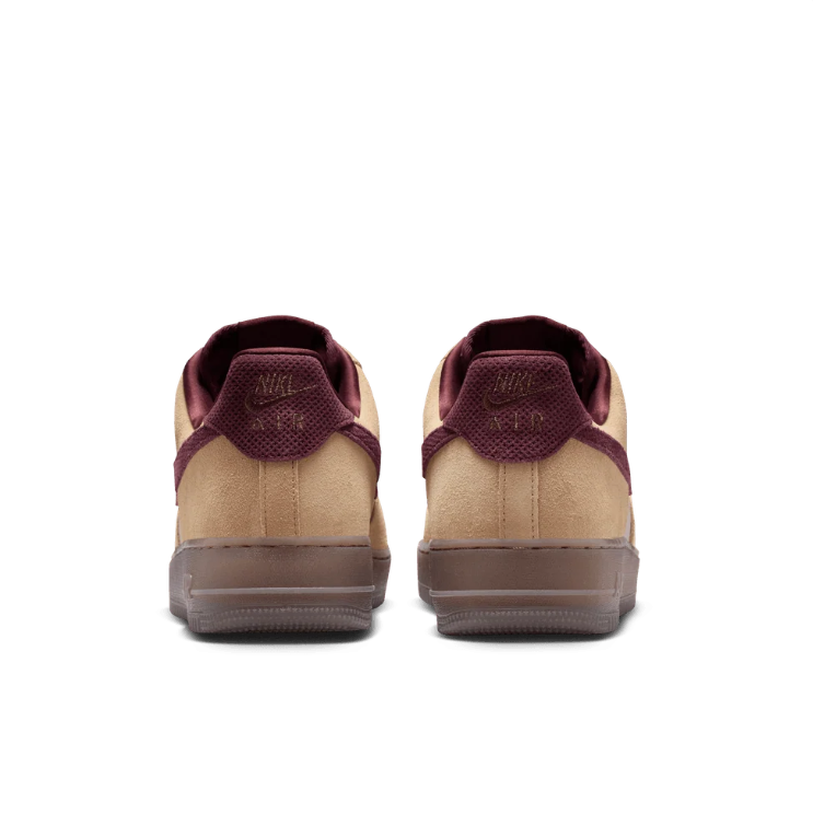 Nike Air Force 1 Low Sneakers – Tan & Burgundy