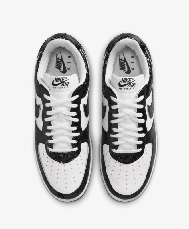Nike Air Force 1 Low Sneakers – Black & White Textured Finish