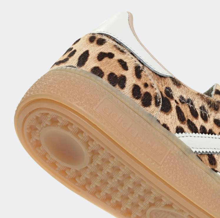 adidas Leopard-Print Low-Top Sneakers – Tan & Cream with Gum Sole