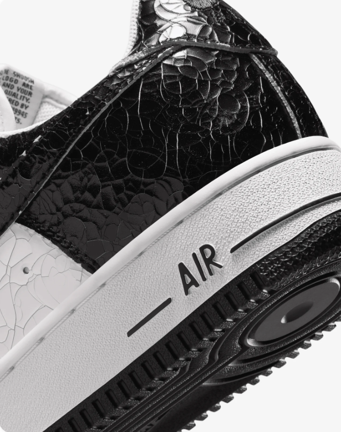 Nike Air Force 1 Low Sneakers – Black & White Textured Finish