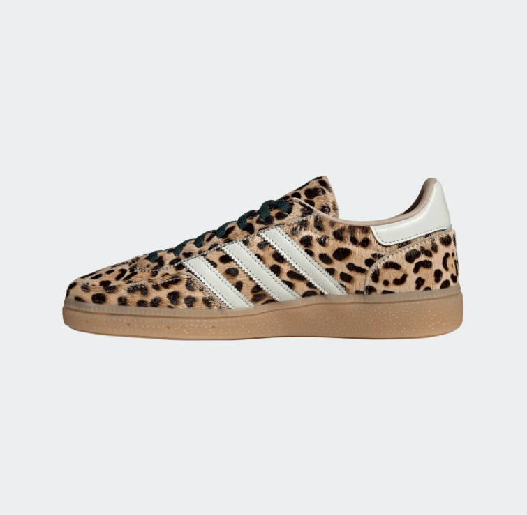 adidas Leopard-Print Low-Top Sneakers – Tan & Cream with Gum Sole