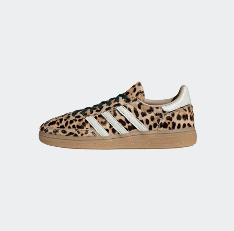 adidas Leopard-Print Low-Top Sneakers – Tan & Cream with Gum Sole