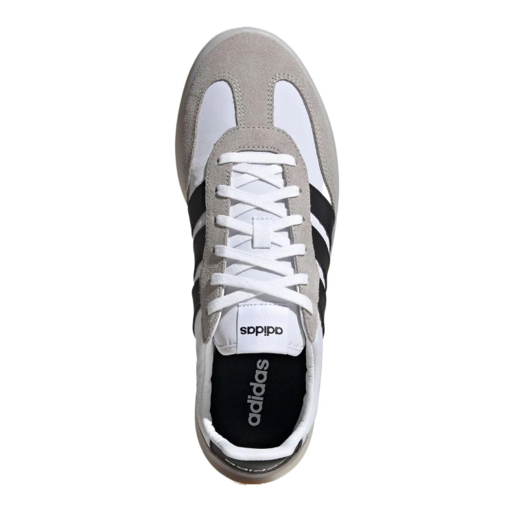 adidas Low-Top Sneakers – White & Light Gray with Black Stripes