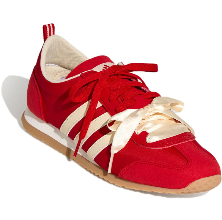 adidas Slim Low-Top Sneakers – Red & Cream with Ribbon Laces