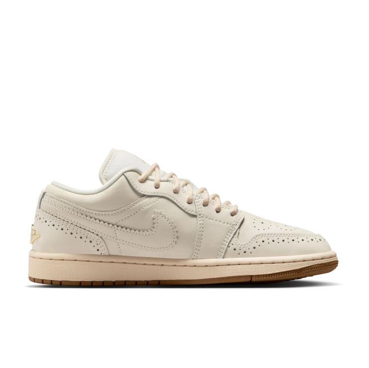 Air Jordan Low-Top Sneakers – Cream with Brogue Detailing & Gum Sole