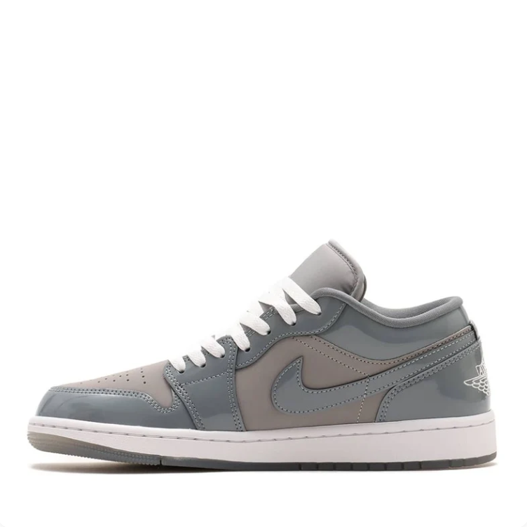 Air Jordan 1 Low Sneakers – Gray & Taupe with White Laces